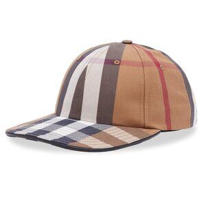 Burberry Men's Check Baseball Cap in Birch Brown